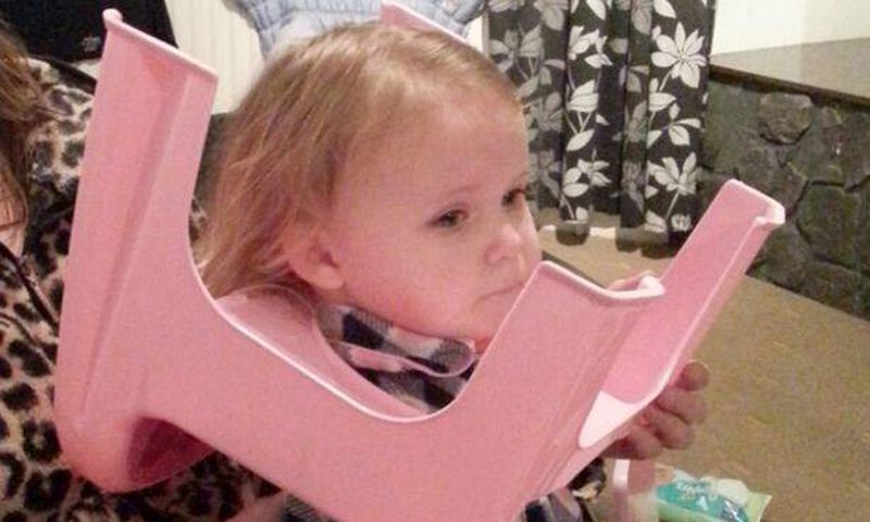 2-year old girl goes viral after getting her head stuck in a toilet seat