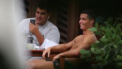 Cristiano Ronaldo relaxes poolside in Miami