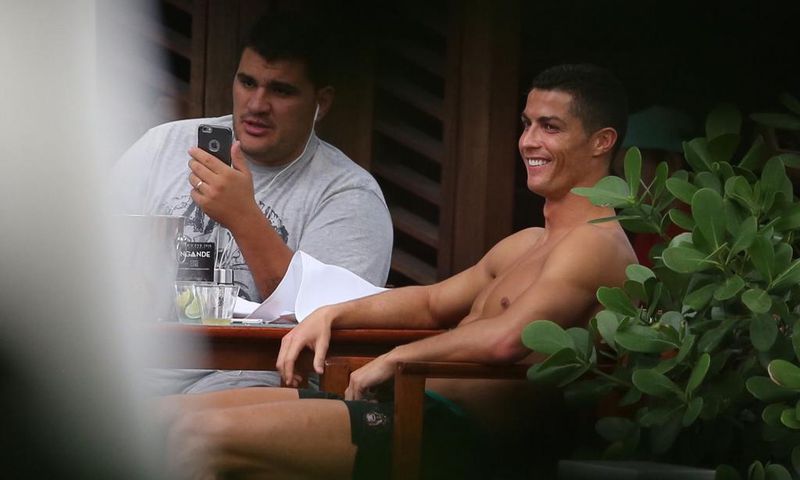 Cristiano Ronaldo relaxes poolside in Miami