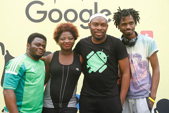 L-R Communications & Public Relations Manager, West Africa, Google, Taiwo Kola-Ogunlade; Online Editor, Olori Supergal, Tosin Ajibade; Analytical Lead, Google, Abdulsalam Abdullateef and Editor, TechCabal, Bankole Oluwafemi during “Get Fit with Google”...