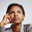 Black woman thinking