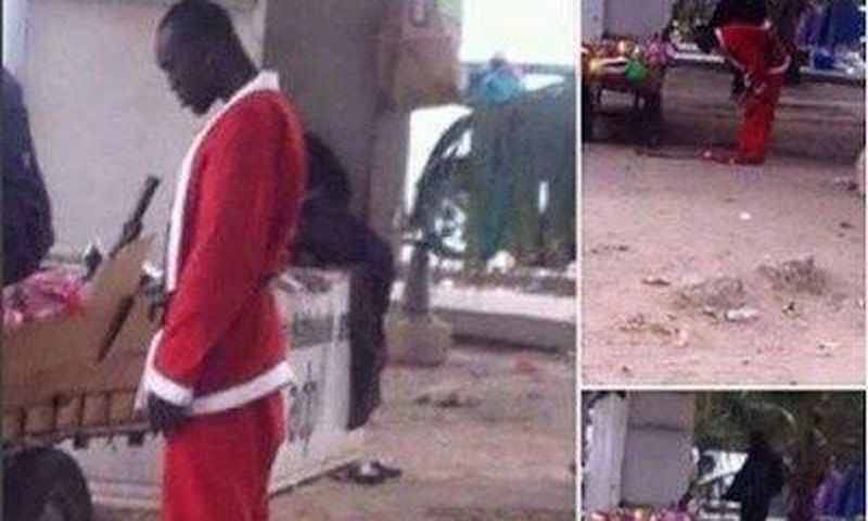 Man pictured dressed as Santa while praying under a bridge goes viral