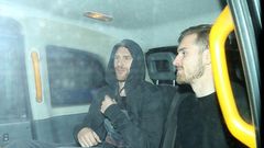 Per Mertesacker and Aaron Ramsey party with their Arsenal teammates at a London nightclub