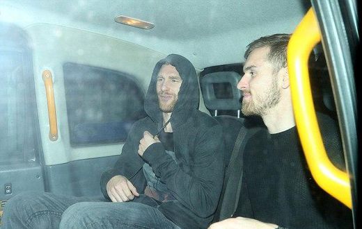 Per Mertesacker and Aaron Ramsey party with their Arsenal teammates at a London nightclub