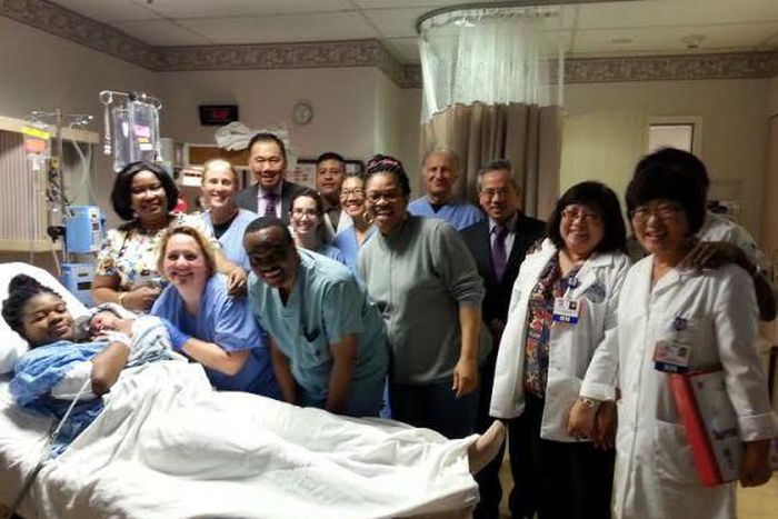 Nigerian Ebola survivor, Ada Igonoh gives birth to healthy baby girl on November 3, 2015, at the Greater El-Monte Community Hospital in California.