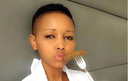 Huddah Monroe exposing her boob