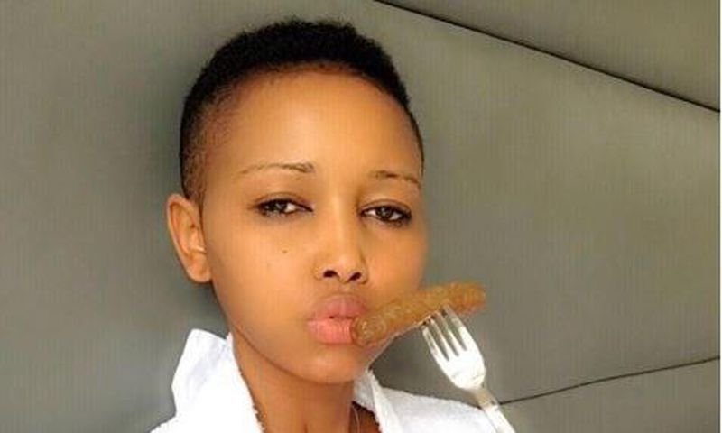Huddah Monroe exposing her boob