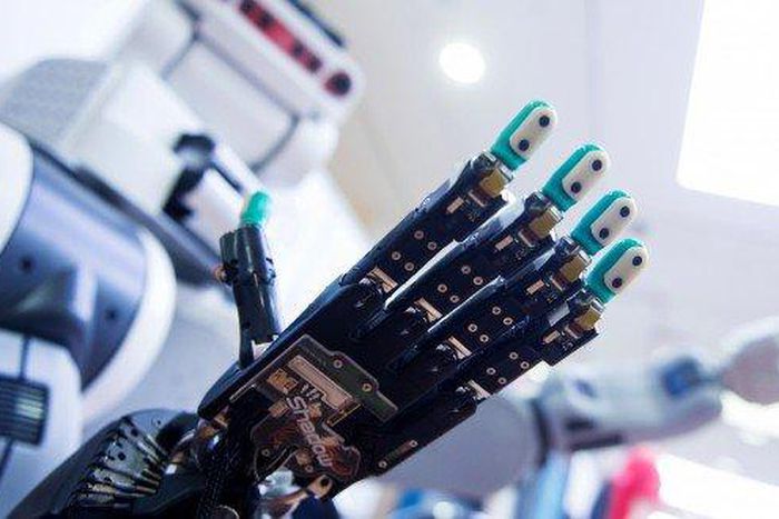 A robot is pictured at the scientists congress IROS 2015 in Hamburg, Germany October 2, 2015.