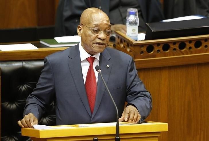 South Africa's President Jacob Zuma responds to questions on his State of the Nation address at Parliament in Cape Town February 19, 2015. REUTERS/Mike Hutchings
