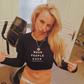 Britney Spears showed off her impressively toned tummy on Thursday
