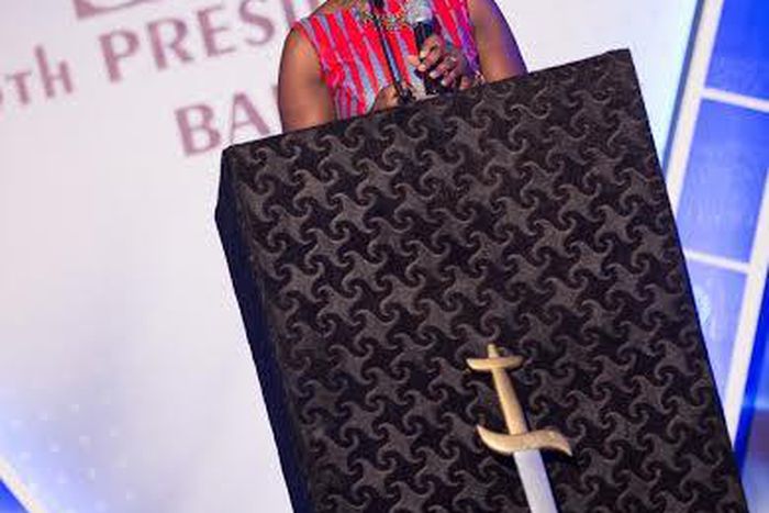 Lucy Quist, Managing Director of Airtel Ghana & CIMG Marketing Woman of The Year 2014 making a presentation on the initiative