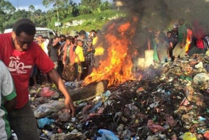 Alleged witch being burnt