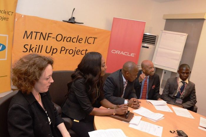 MTN and Oracle officials at the announcement of the second phase of the project