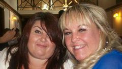Debbie Vaughan, pictured with her friend Dawn Evans, died suddenly in her sleep