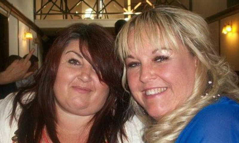 Debbie Vaughan, pictured with her friend Dawn Evans, died suddenly in her sleep