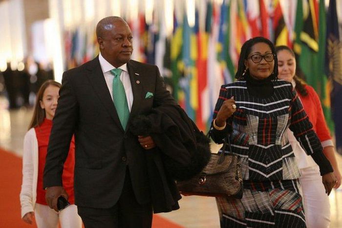 President Mahama is being accompanied by the First Lady, Mrs. Lordina Dramani Mahama