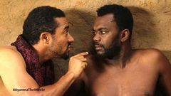 Majid Michel and Wale Ojo on set of "Ayanmma"