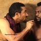 Majid Michel and Wale Ojo on set of "Ayanmma"