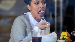Kim Kardashian eating