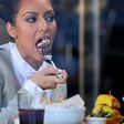 Kim Kardashian eating