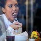Kim Kardashian eating