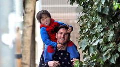 Lionel Messi and his son, Thiago