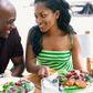 Couple eating together