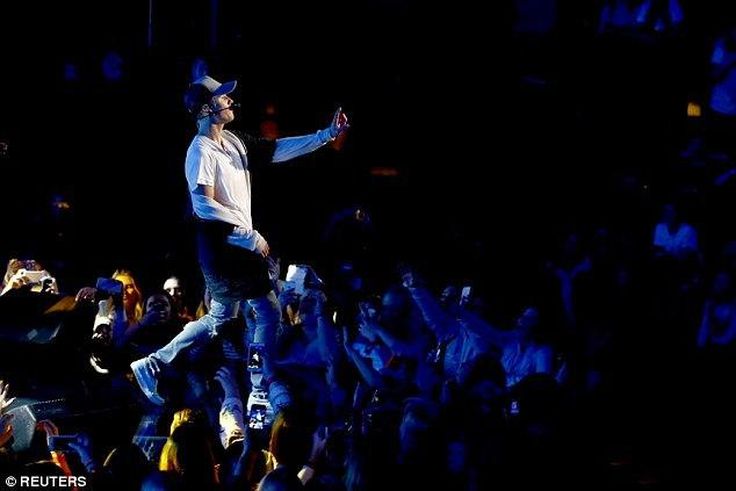 Justin Bieber performing at Oslo, Norway