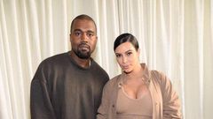 Kanye West and Kim Kardashian at the Yeezy Spring 2015 R-T-W presentation at the 2015 New York Fashion Week