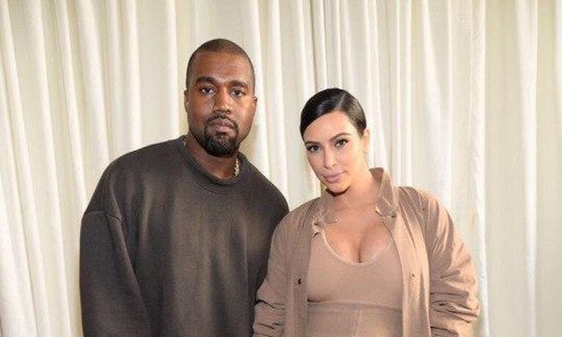Kanye West and Kim Kardashian at the Yeezy Spring 2015 R-T-W presentation at the 2015 New York Fashion Week