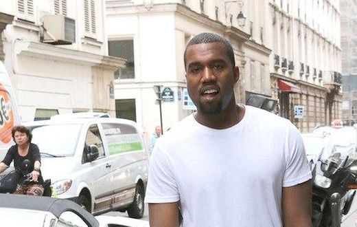 Kanye West in plain white tee shirt
