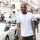 Kanye West in plain white tee shirt