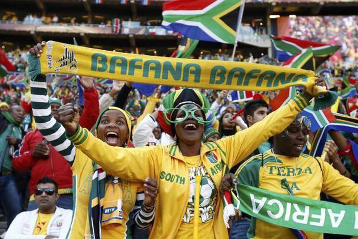 South African fans got into the World Cup spirit in more ways than one. 