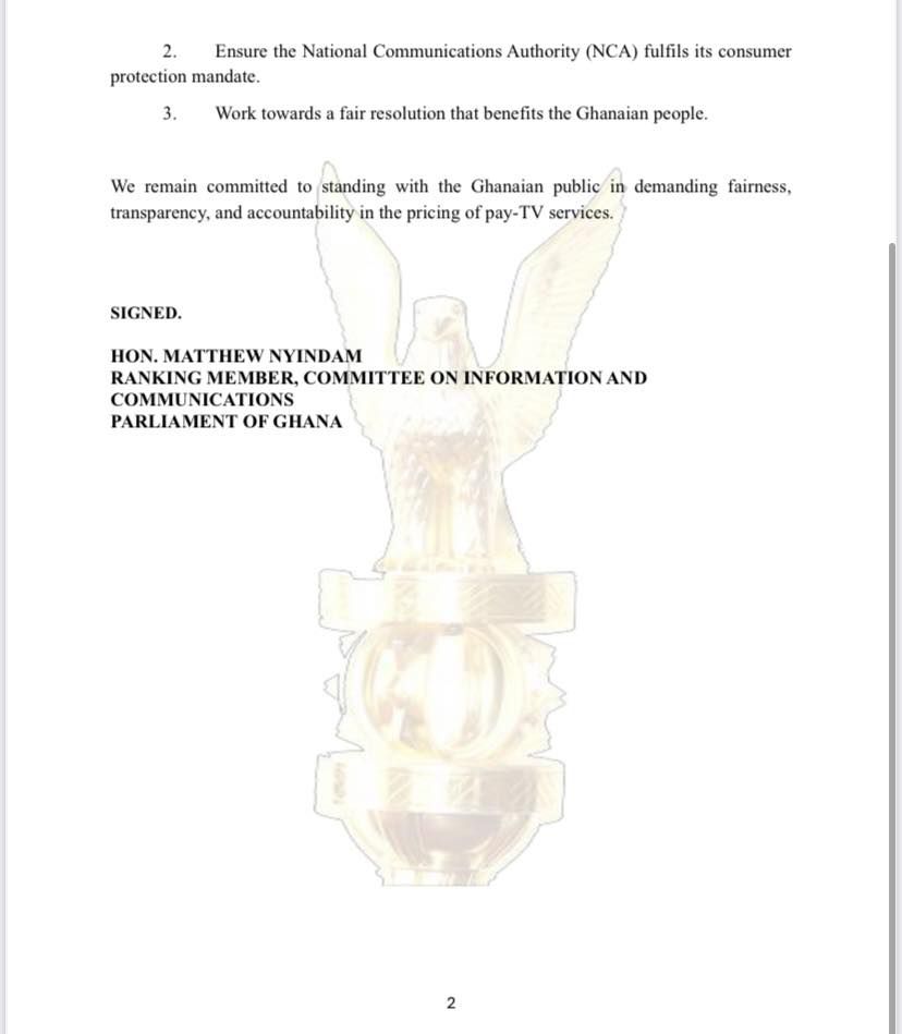 Minority calls for Sam George and DStv to be summoned over subscription price dispute