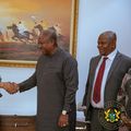 President John Dramani Mahama and Nigeria's Minister of State for Foreign Affairs, Bianca Odumegwu-Ojukwu