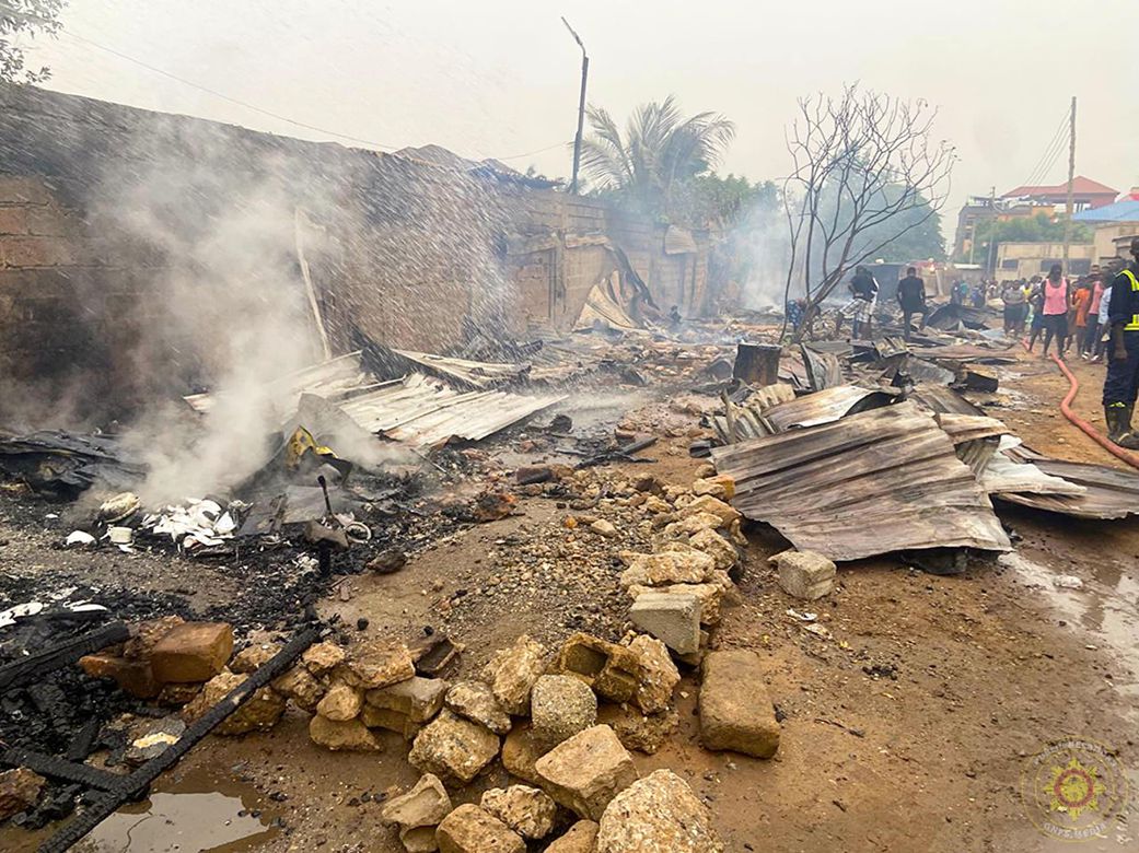 4-month-old baby burnt to death as fire guts wooden structures at Kissiman Junction