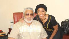 The late former President Jerry Rawlings and his daughter Zanetor Rawlings