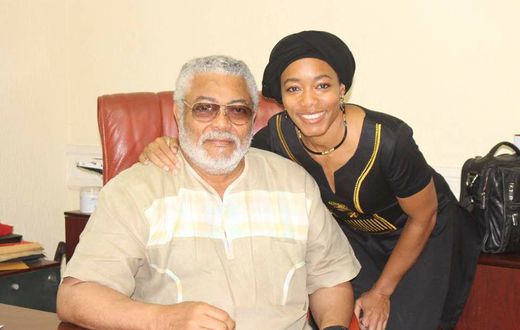 The late former President Jerry Rawlings and his daughter Zanetor Rawlings