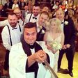 Vicar Paul Frost interrupted the ceremony of bride Emma Scarborough and groom Jamie to take the photograph using a selfie stick and is believed to be the first vicar to perform the stunt