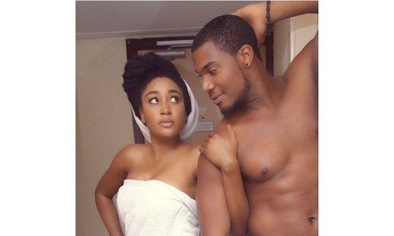 Mbong Amata and Kunle Rhemmy on set of 'The Getaway'