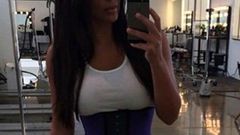 Kim Kardashian rocking waist trainer after pregnancy