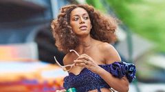 Solange Knowles in Adire frou-frou dress by Maki Oh