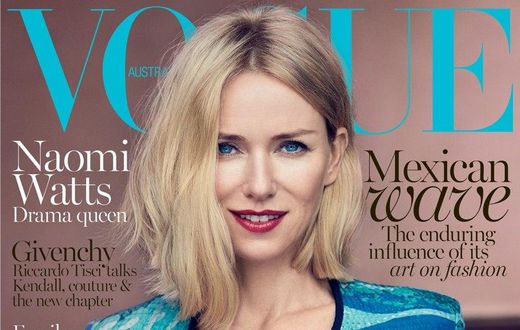 Naomi Watts covers Vogue Australia October 2015 edition