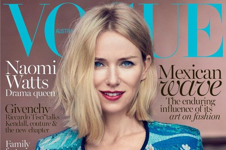 Naomi Watts covers Vogue Australia October 2015 edition