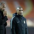 Franck Passi (R) took charge of Monaco for the their trip to Dijon after Thierry Henry's dismissal