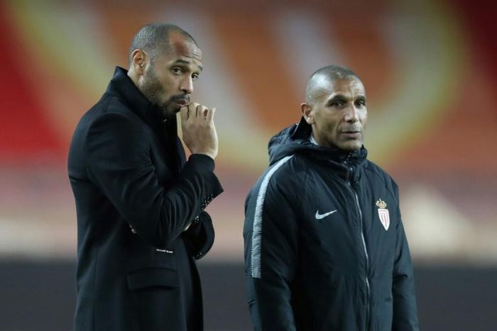 Franck Passi (R) took charge of Monaco for the their trip to Dijon after Thierry Henry's dismissal