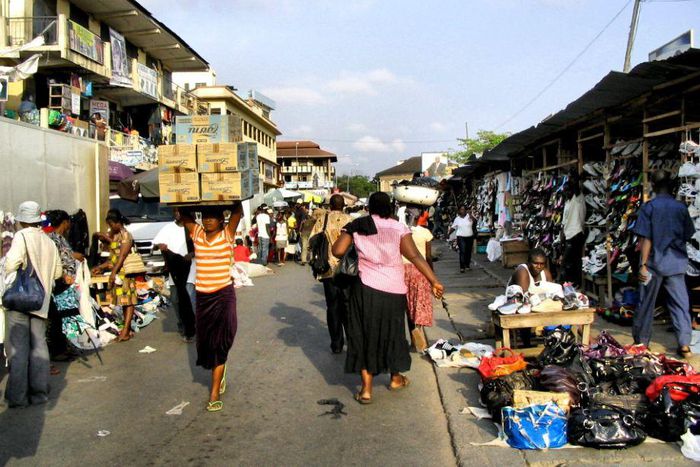 A scene from a market in Accra