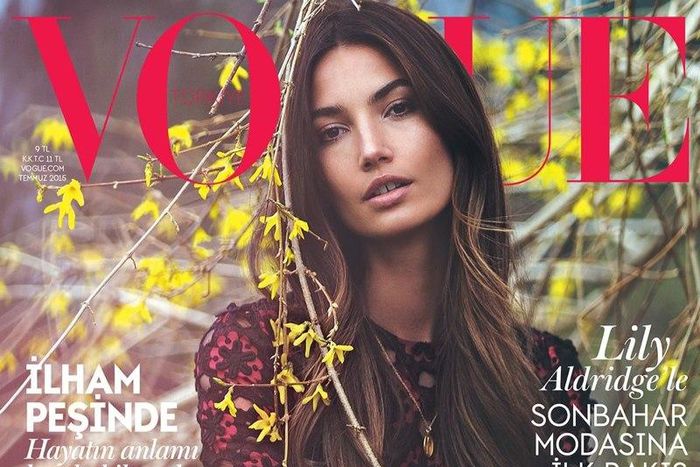 Lily Aldridge covers Vogue Turkey July 2015 issue