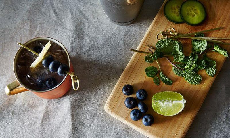 cucumber blueberry cocktail