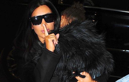 Kim Kardashian shhh press as North West takes a nap